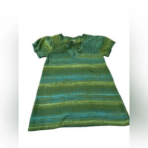 NWT Beautiful Decree green sweater Tunic dress Large Cotton/Acrylic blend